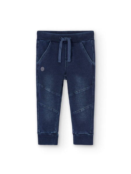 Spodnie jeansowe z bawełny dla chłopca Boboli 590295.darkblue