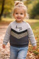 Bluza bez kaptura dla dziewczynki 211048 kolor szary