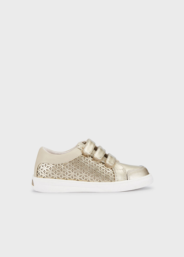 Buty sportowe dla dziewczynki Mayoral 43421 kolor beżowozłoty