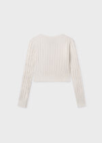 Sweter dla dziewczynki Mayoral 7313 - kolor kremowy - 128-167 cm