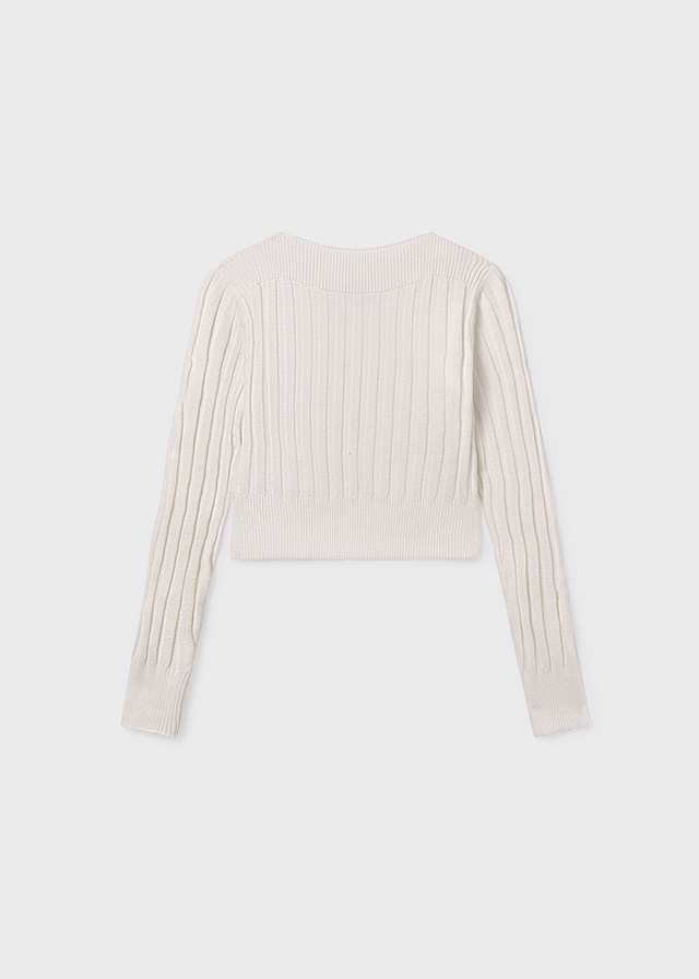 Sweter dla dziewczynki Mayoral 7313 - kolor kremowy - 128-167 cm