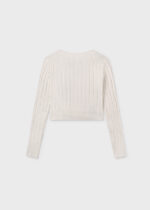 Sweter dla dziewczynki Mayoral 7313 - kolor kremowy - 128-167 cm