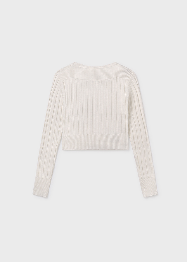 Sweter dla dziewczynki Mayoral 7313 - kolor kremowy - 128-167 cm