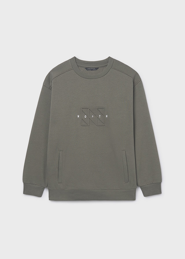 Bluza bez kaptura dla chłopca Mayoral 7405 - kolor oliwkowy - 128-172 cm