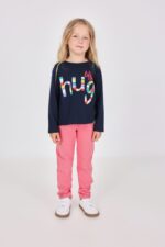 Spodnie dla dziewczynki Boboli 292047 – różowe – 80–140 cm