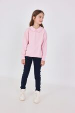 Spodnie dresowe dla dziewczynki Boboli 490047 – granatowe – 104–152 cm