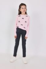 Spodnie dresowe dla dziewczynki Boboli 490047 – antracytowe – 104–152 cm