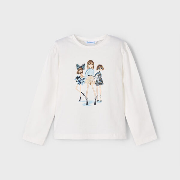 Dzianinowy krótki sweter w paski 4014 – kolor macchiato – 92-140 cm