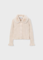 Sweter rozpinany dla dziewczynki Mayoral 4311 - kolor tapioka - 92-140 cm
