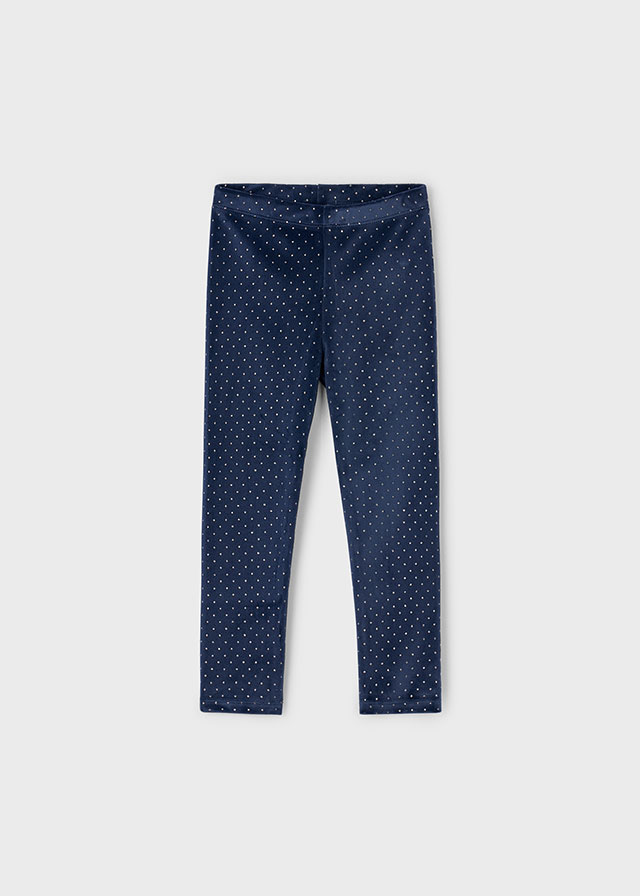 Legginsy aksamitne dla dziewczynki Mayoral 4715 – We wzory – kolor granatowy – 92-140 cm