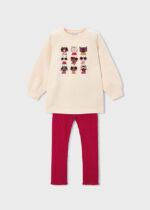 Komplet dla dziewczynki Mayoral 4722 – Czerwona bluza z cekinową aplikacją + Legginsy – 92-140 cm