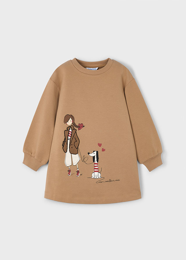 Sukienka dzianinowa dla dziewczynki Mayoral 4929 – kolor camel – 92-140 cm