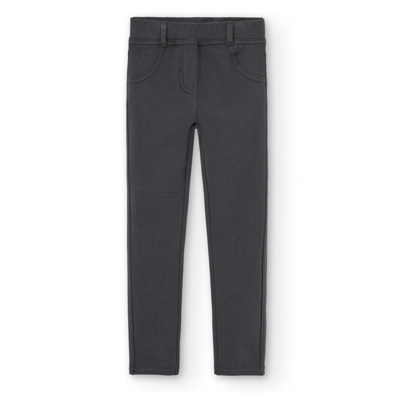 Spodnie dresowe dla dziewczynki Boboli 490047 – antracytowe – 104–152 cm