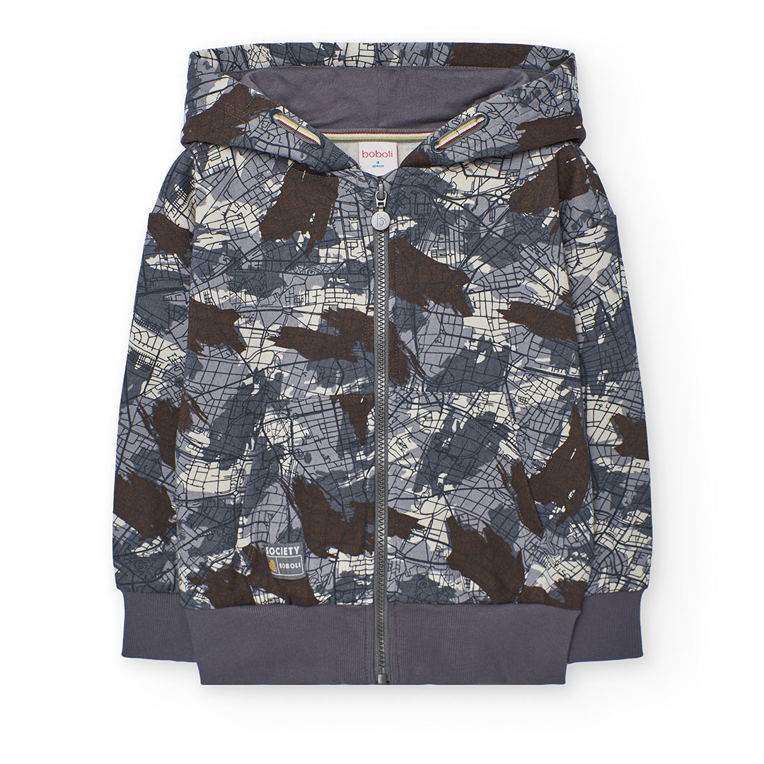 Bluza z kapturem dla chłopca Boboli 512121 – moro – 92–152 cm