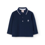 Koszulka polo z długim rękawem dla chłopca Boboli 712112 – granatowa – 92-140 cm