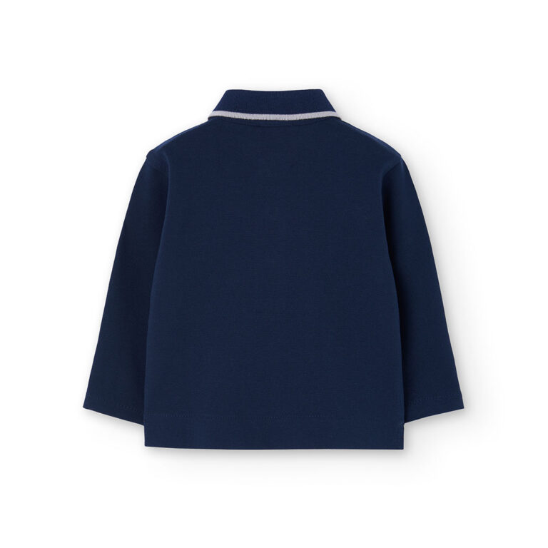 Koszulka polo z długim rękawem dla chłopca Boboli 712112 – granatowa – 92-140 cm