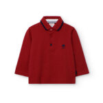Koszulka polo z długim rękawem dla chłopca Boboli 712112 – bordowa – 92-140 cm