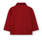 Koszulka polo z długim rękawem dla chłopca Boboli 712112 – bordowa – 92-140 cm