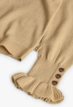 Beżowy sweter dla dziewczynki Boboli 722247 – z serduszkami – 104–152 cm