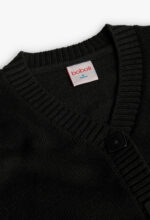 Czarny sweter rozpinany dla dziewczynki Boboli 722359 – z ozdobami – 104–162 cm
