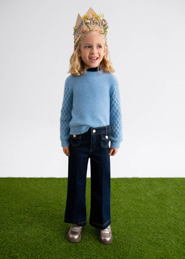 Spodnie jeans dla dziewczynki Mayoral Abel&Lula 5722 – ciemny – 110-140 cm