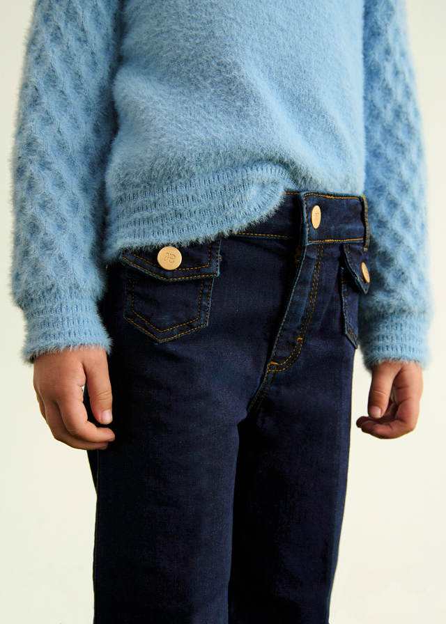 Spodnie jeans dla dziewczynki Mayoral Abel&Lula 5722 – ciemny – 110-140 cm
