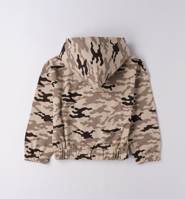 Bluza z kapturem dla dziewczynki iDO 4.F501- kolor brązowo-beżowy - 128-164 cm