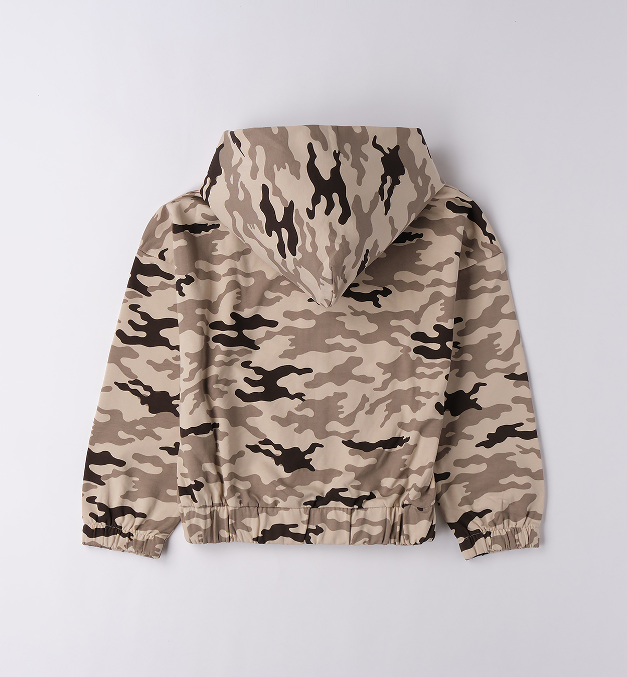 Bluza z kapturem dla dziewczynki iDO 4.F501- kolor brązowo-beżowy - 128-164 cm