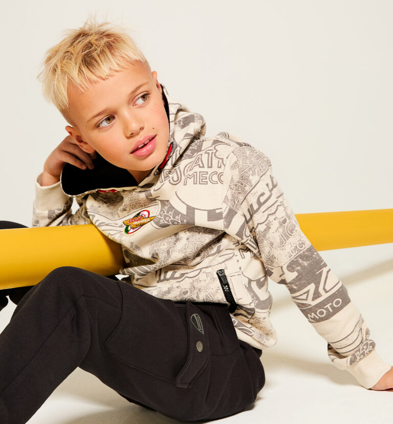 Bluza dla chłopca Ducati G.F621- kremowo-czarna - 128-170 cm