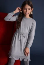 Sukienka dla dziewczynki Boboli 722089 – kolor srebrny