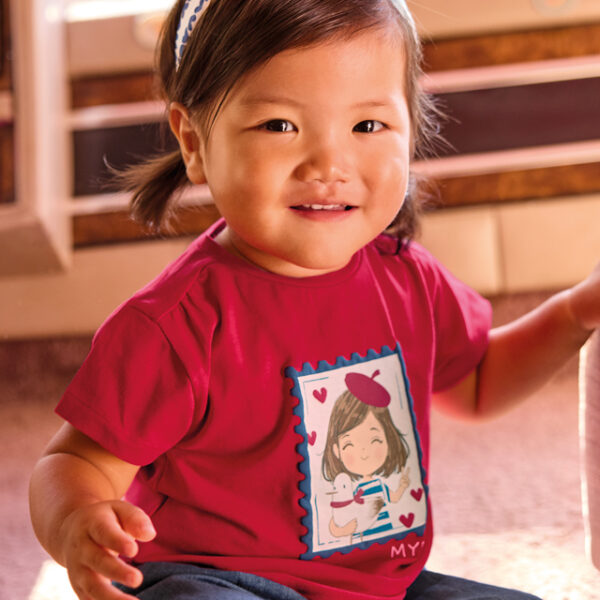 Czerwona sukienka z dzianiny o strukturze granit Mayoral – 1918