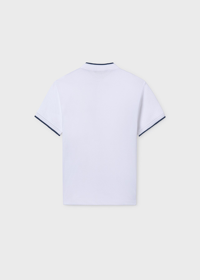 Biała koszulka polo chłopięca z kołnierzykiem stójką Offside Mayoral – 6163