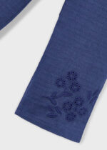 Granatowe spodnie lniane z haftem Mayoral - 3585