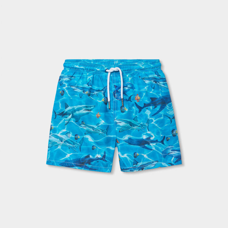 Niebieskie kąpielówki w rekiny drapieżniki Boboli - 613189