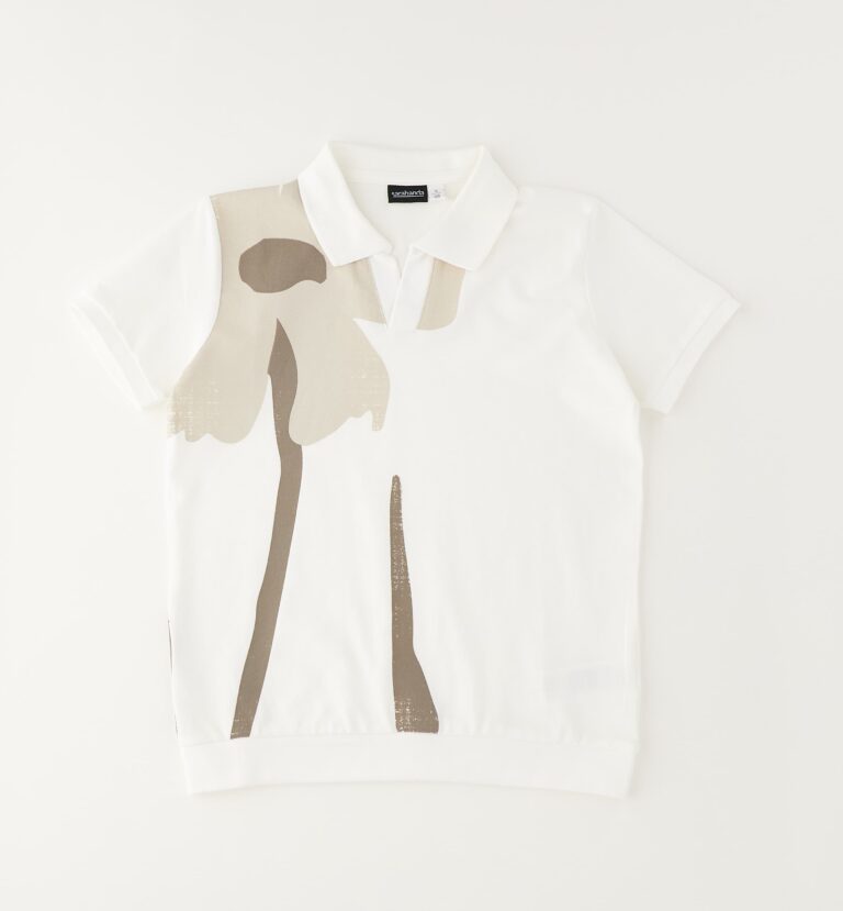 Biała koszulka polo z krótkim rękawem Sarabanda - 0G635