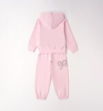 Różowy dres dziewczęcy z bluzą na zamek i zdobieniem z cyrkonii iDO 4G304