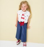 Biała koszulka z czerwonym napisem iDO - 4G354