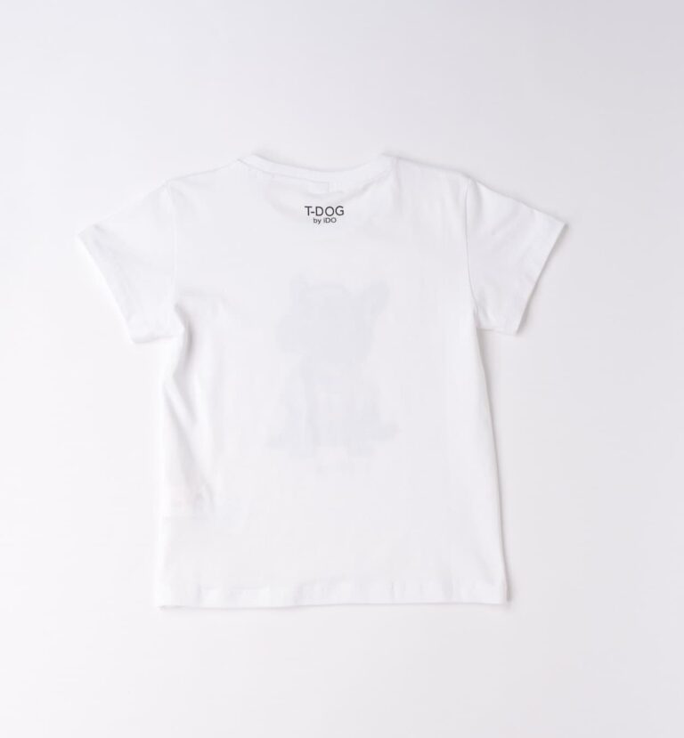 Biała koszulka z pieskiem w słuchawkach iDO - 4G831.G2