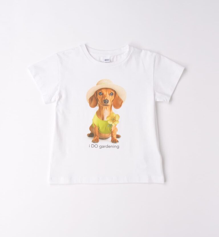 Biała koszulka z pieskiem w kapeluszu iDO - 4G831.G3