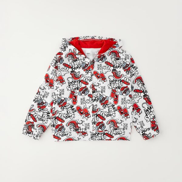 Czerwona koszulka chłopięca z mopsem i motywem Street Life iDO 4G263