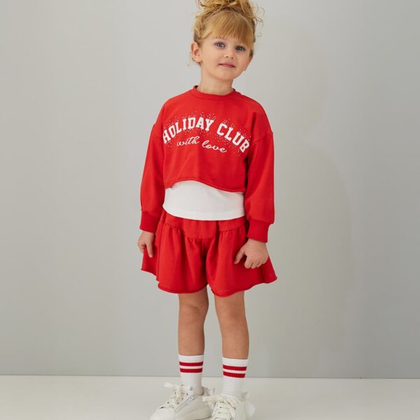 Trzyczęściowy komplet dresowy z bluzą i koszulką z kotkiem iDO 4G306