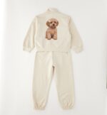 Beżowy komplet dresowy z rozpinaną bluzą i spodniami iDO 4G324