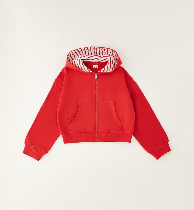 Czerwona rozpinana bluza z kapturem iDO - 4G352