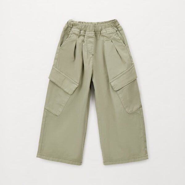 Beżowe spodnie z szerokimi nogawkami i zakładkami dla dziewczynki iDO 4G720