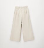 Beżowe spodnie z szerokimi nogawkami i zakładkami dla dziewczynki iDO 4G720