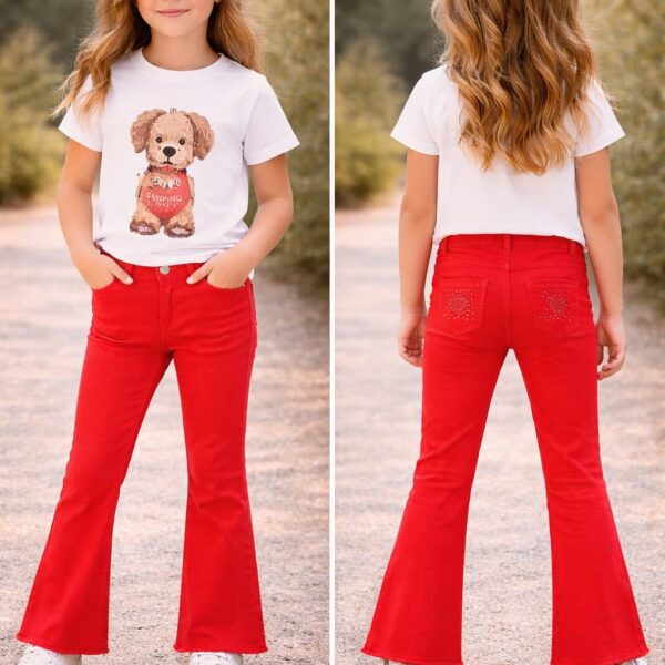 Komplet z koszulką z pieskiem i spódniczką z lyocellu iDO 4G307