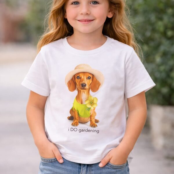 Biała koszulka z pieskiem w słuchawkach iDO - 4G831.G2