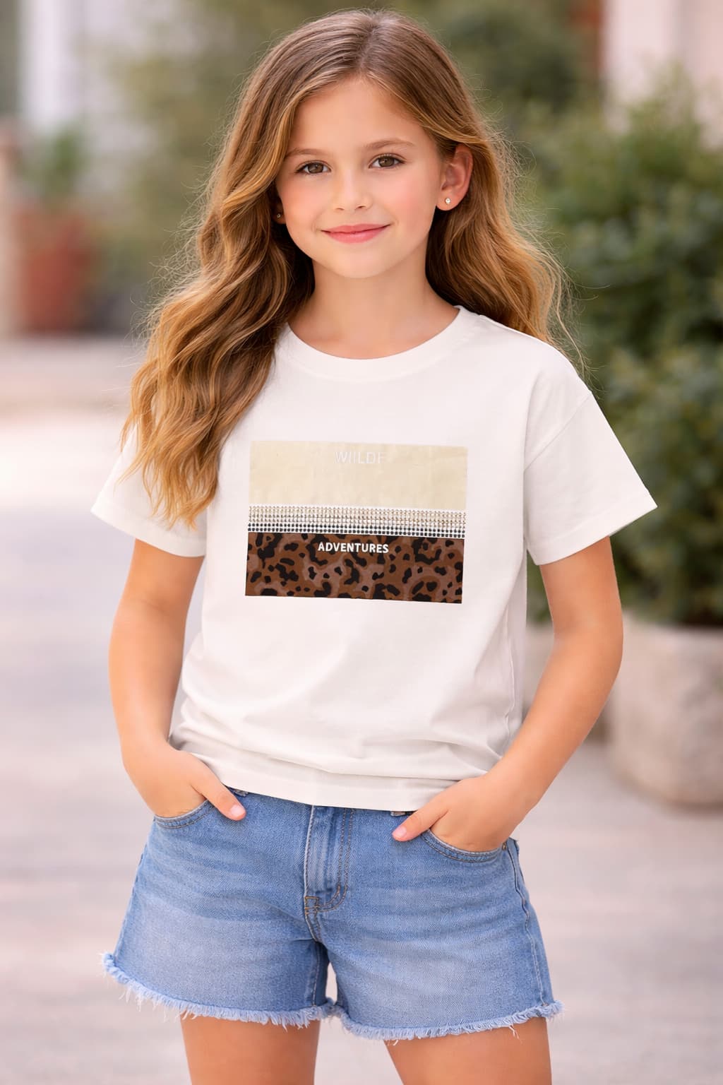 Krótka koszulka dziewczęca crop top iDO - 4G833