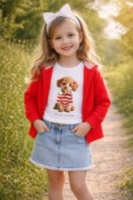 Biała koszulka z pudelkiem iDO - 4G831.G0