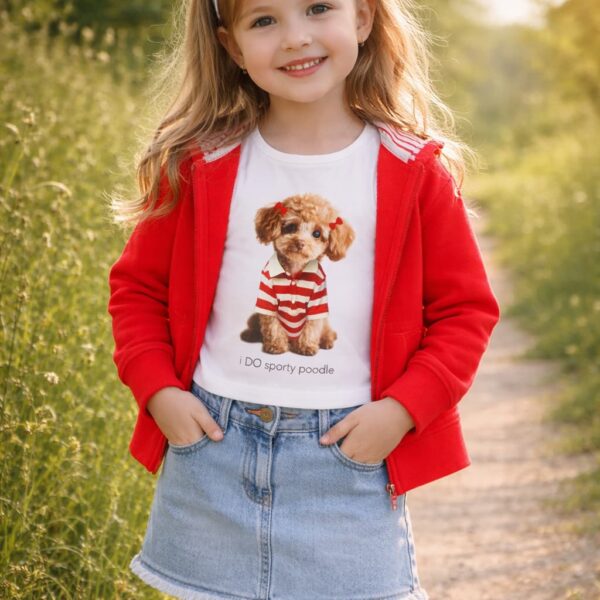 Biały T-shirt z pieskiem chihuahua iDO - 4G831.G1